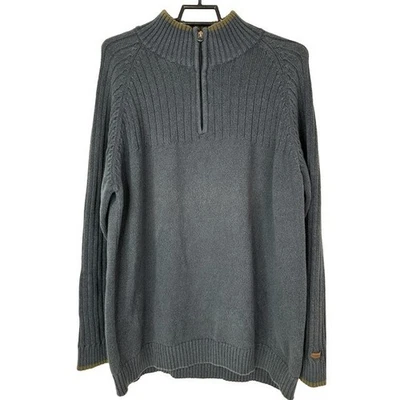 Suéter Columbia Para Hombres XXL Pullover 1/4 Cremallera Gris Tejido Acanalado Cuello Simulado Foto 1 de 4