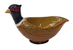 Autumn Pheasant Ceramic Gravy Serving Dish Boat - Picture 1 of 5