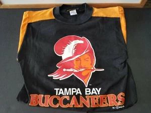 Tampa Bay Buccaneers Logo T-Shirt Youth S Pirate Orange Black Bucs NFL Vtg 80s - Picture 1 of 8