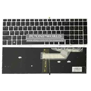 Clavier d'ordinateur portable américain rétroéclairé L09593-001 cadre argent HP ProBook 650 G4 650 G5 neuf - Photo 1/4