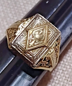 PI BETA PHI 14k MASSIVER GELBGOLD FILIGRANER RING DAMEN SCHWESTERNSCHAFT GRÖSSE 6,25 - Bild 1 von 6