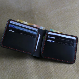 RFID Blocking Genuine Leather Bifold Slim Mens Wallet Zip Coin Pocket Credit - Picture 1 of 8