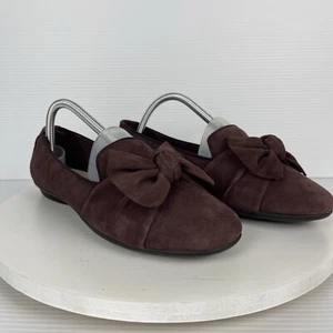 Clarks Collection flache Damenschuhe Größe Gracelin Jonas lila Wildleder Schleife Slipper - Bild 1 von 8