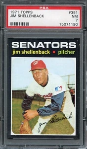 BB - 1971 - Topps - #351 - Jim Shellenback - PSA 7 - NM - Picture 1 of 2