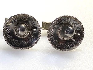 Alpaca Vintage Sterling Silver Cufflinks 925 Hat Design 7.19g - Picture 1 of 6