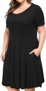 Tralilbee Women's Plus Size Dress Casual Pleated Swing sz 3X - Picture 1 of 2