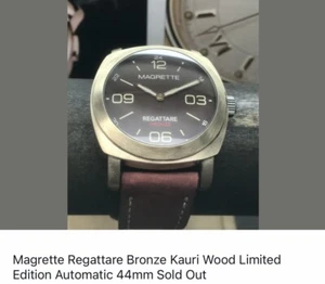 Magrette Regattare Bronze Kauri Wood Limited Edition Automatic 44mm - Picture 1 of 7