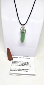 CUARZO VERDE COLLAR ATRAE DINERO BUENA SUERTE 1PC ORACION INCIENSO INTRUCCIO - Picture 1 of 3