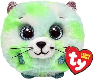 Peluche TY Puffies EVIE the 3 pulgadas Green Cat Stuffed Puff Ball 2023 - Imagen 1 de 5