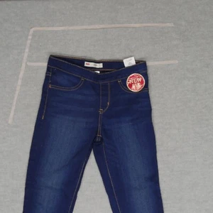 Levi's Girls Jeans 12 Blue Denim Pull On Legging Jegging Mid Rise Dark Wash NWT - Picture 1 of 13