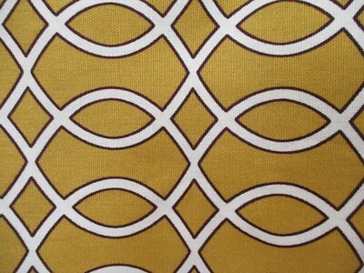 Tela Waverly Clásica Ogee Dorado Marrón Crema 44" X 100" Algodón Decoración del Hogar Foto 1 de 4