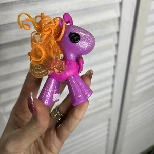 LalaLoopsy Ponies Flutterwings 3" purple glitter Horse Pony no brush - Imagen 1 de 5