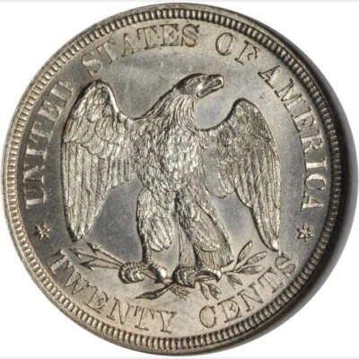 1876 NGC MS66 14,640-Minted $20,000-PCGS-P.G. Twenty Cent Piece CENTENNIAL 20c - Image 1 of 4