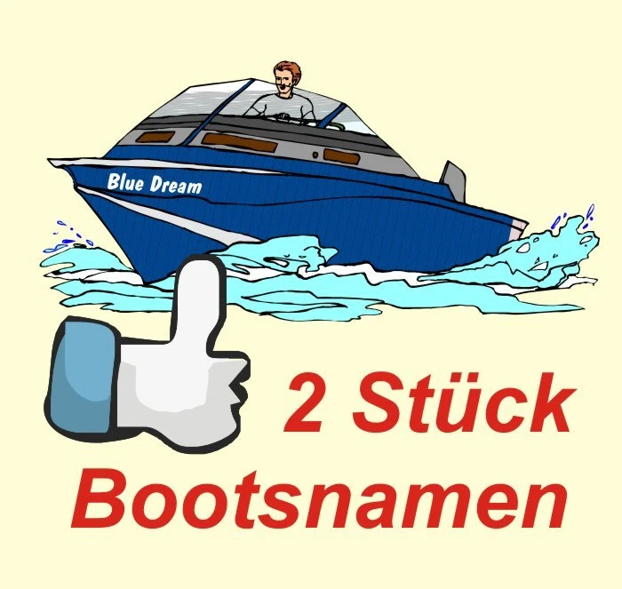 © DITGENS 2 x Bootsnamen 🚢 Beschriftung Boot Aufkleber direkte Namens-Eingabe Bootsname