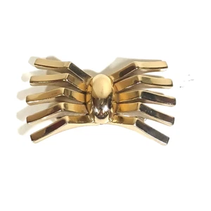 Monet Modernist Vintage 10 Leg Spider Bug Insect Brooch Pin Gold tone Chunky - Picture 1 of 4