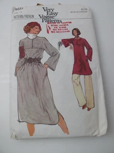 Very Easy Vogue Pattern 9551 Women's Sz 14 Dress or Tunic & Pants Sewing VTG (T) - Picture 1 of 7