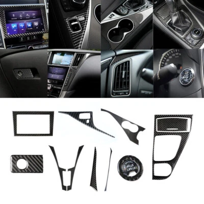 Kit decorativo frontal interior de fibra de carbono de 12 piezas para Infiniti Q50 Q60 Foto 1 de 4