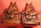 Vintage English Saddle Horse Head SYROCO unmarked BOOK ENDS 