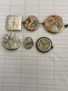 lot 6 uhrwerke handaufzug lanco axes vintage watch spare repair - Bild 1 von 4
