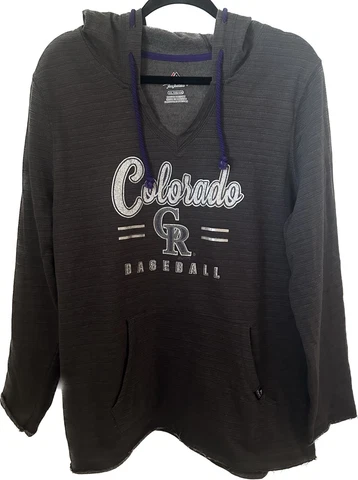 Colorado Rockies Hoodie Womens XXL Gray MLB Team Baseball Majestic Fan Apparel Cover