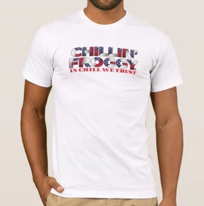 CHILLIN' FROGGY In Chill We Trust Patriotic Vintage Logo T-Shirt Size S M L XL - Picture 1 of 2