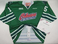 Oshawa Generals Game Worn St. Pats OHL Pro Stock Hockey Jersey Green 58 O'Dell