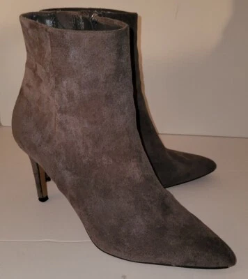 STEVEN gray Faux Suede Fabric Zip Ankle Midcalf Heels Boots 7 - Imagem 1 de 4