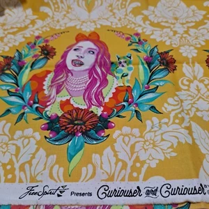 Curiouser & Curiouser Alice in Wonderland 1 yard X 44" Quilters Cotton Tula Pink - Picture 1 of 5