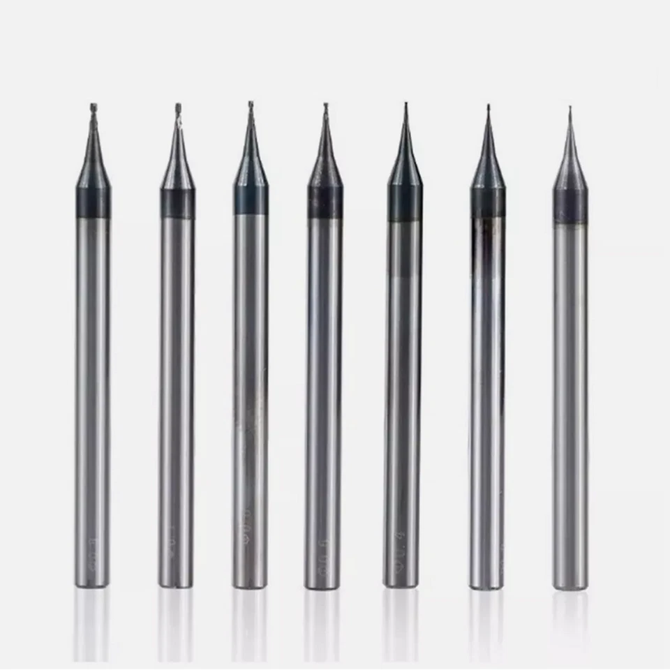 0.1mm-0.9mm micro end mill 2 flute Tungsten Carbide Flat milling cutter HRC68 - Image 1 of 1