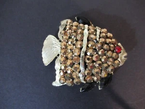 Vintage Goldtone Rhinestone Angel Fish Pin Brooch -- 2" Long EUC - Picture 1 of 6