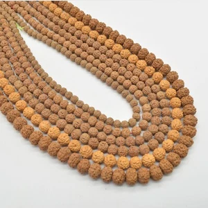 Rudraksha Seed Rondelle Wood Beads - 108 Mala Prayer Beads - 6 sizes to choose - Picture 1 of 7