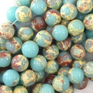 Blue Sea Sediment Jasper Round Beads 15" 4mm 6mm 8mm 10mm - Picture 1 of 4