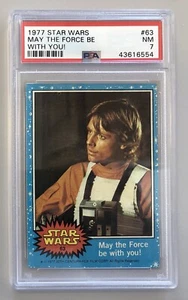 Star Wars 1977 Blue Series 1 #63 May the Force Be With You! PSA 7 - Picture 1 of 11