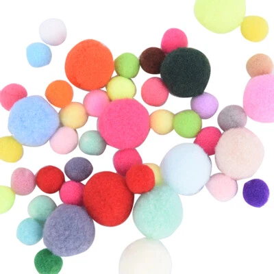 100 pcs DIY Crafts Colourful Mini Fluffy Pom poms Ball Felt 10mm 20mm JCl-xx - Image 1 of 4