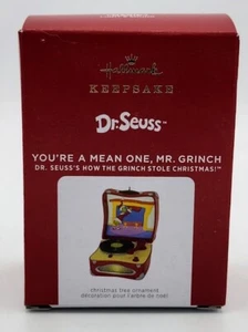 2021 You're A Mean One, Mr. Grinch Hallmark ricordo giradischi ornamento nuovo con scatola - Foto 1 di 3