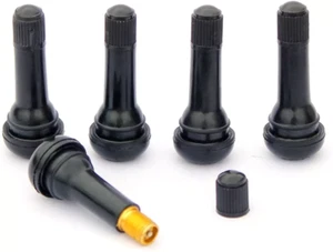5x Pcs TR414 Car Van Easy Fit Rubber Stem Tubeless Tyre Valve With Dust Cap New - Picture 1 of 3