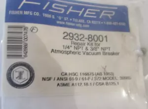 Fisher 2932-8001 - Repair Kit for 1/4" NPT & 3/8" NPT Atmospheric Vacuum Breaker - Picture 1 of 2
