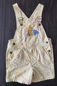 VTG Y2K Winnie the Pooh Rare Classic Overalls All over Floral outfit Size 7/8 Y - Picture 1 of 24