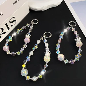 Anti-Lost Phone Hand Rope Crystal Car Keychain Mobile Phone Lanyard Strap - Photo 1 sur 15