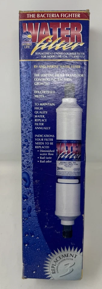 Filtro de agua de repuesto bajo mostrador Hydro Life HL-170 TF filtro marino y RV Foto 1 de 4