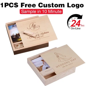 Unidad flash USB con logotipo personalizado gratuita 128 GB de madera caja grande memoria Stick 4 GB 8 GB 16G - Imagen 1 de 39