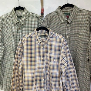 Lotto 3 camicie ORVIS manica lunga bottoni quadri quadri check - uomo taglia large - Foto 1 di 16