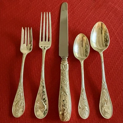 Talheres de prata esterlina Five Piece Tiffany & Company Audubon/usado/sem mono - Imagem 1 de 4