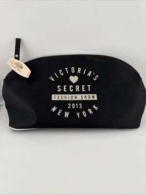 "Bolso de cosméticos Victoria's Secret negro/rosa NY FASHION SHOW 10x6"" ver notas nuevo con etiquetas" Foto 1 de 4