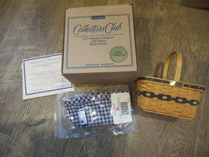 1996 Longaberger Collectors Club Mini Market Basket w Liner Orig Box & COA NIB - Picture 1 of 4