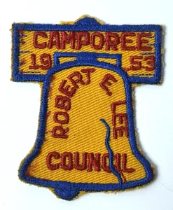 Parche vintage de los Boy Scouts of America 1953 Robert E Lee Council Camporee BSA - Imagen 1 de 2