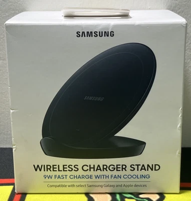 Samsung 9W Qi Fast Charge Wireless Charger Stand - Black - Unopened NEW IN BOX - Image 1 of 4