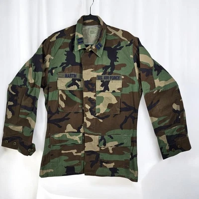 US Air Force Camouflage Jacket Martin Name Tag Mens Medium Long Military Field - Image 1 of 4