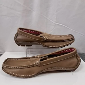 Prada Suade Brown Slip On Loafer Shoes Size EU42 UK8 - Picture 1 of 6