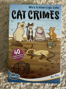 Thinkfun Cat Crimes Who's To Blame Logic Single Player Game 40 Crimes To Solve - Picture 1 of 2
